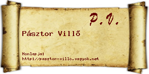 Pásztor Villő névjegykártya