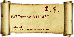 Pásztor Villő névjegykártya