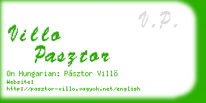 villo pasztor business card